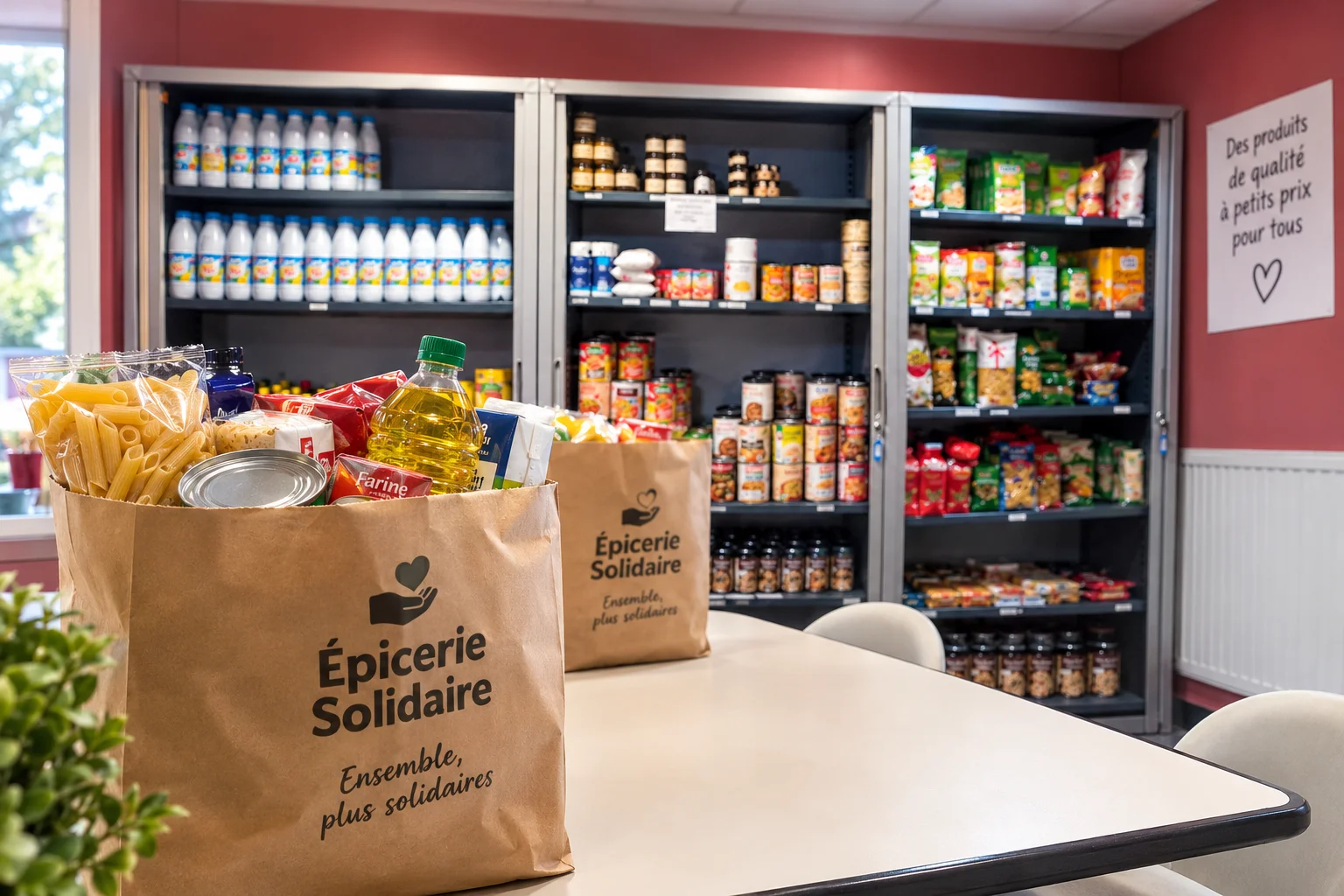 Distribution de l'épicerie solidaire